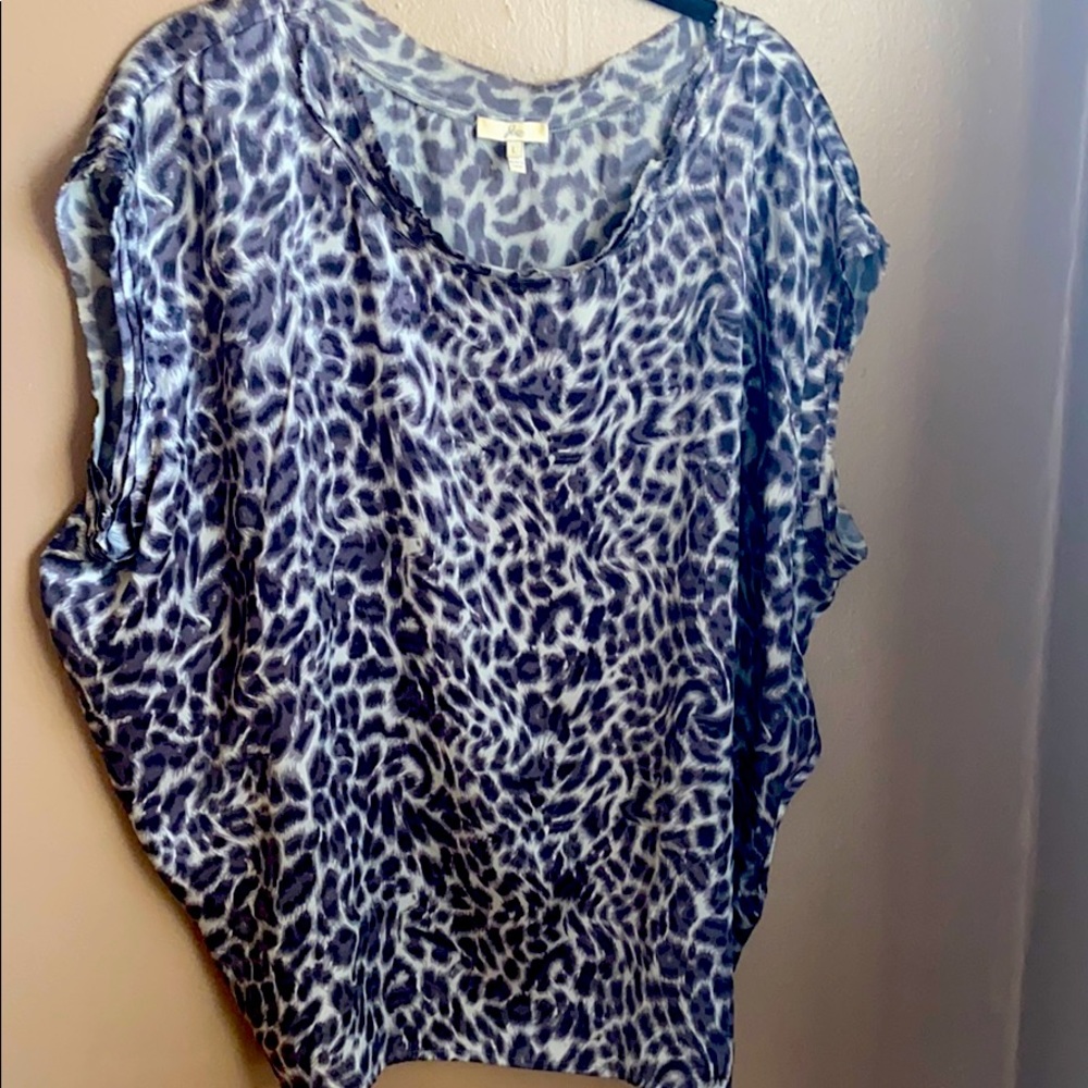 Joie silk grey leopard T-shirt
